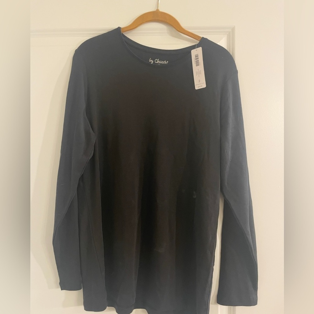 Chico’s Women’s Black Long Sleeve T Shirt